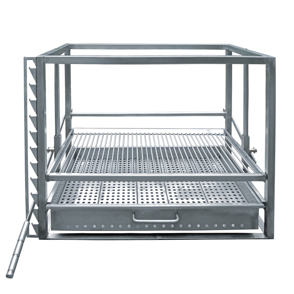Edelstahlgrill "Einbaugrill" für Einbau im Kamin