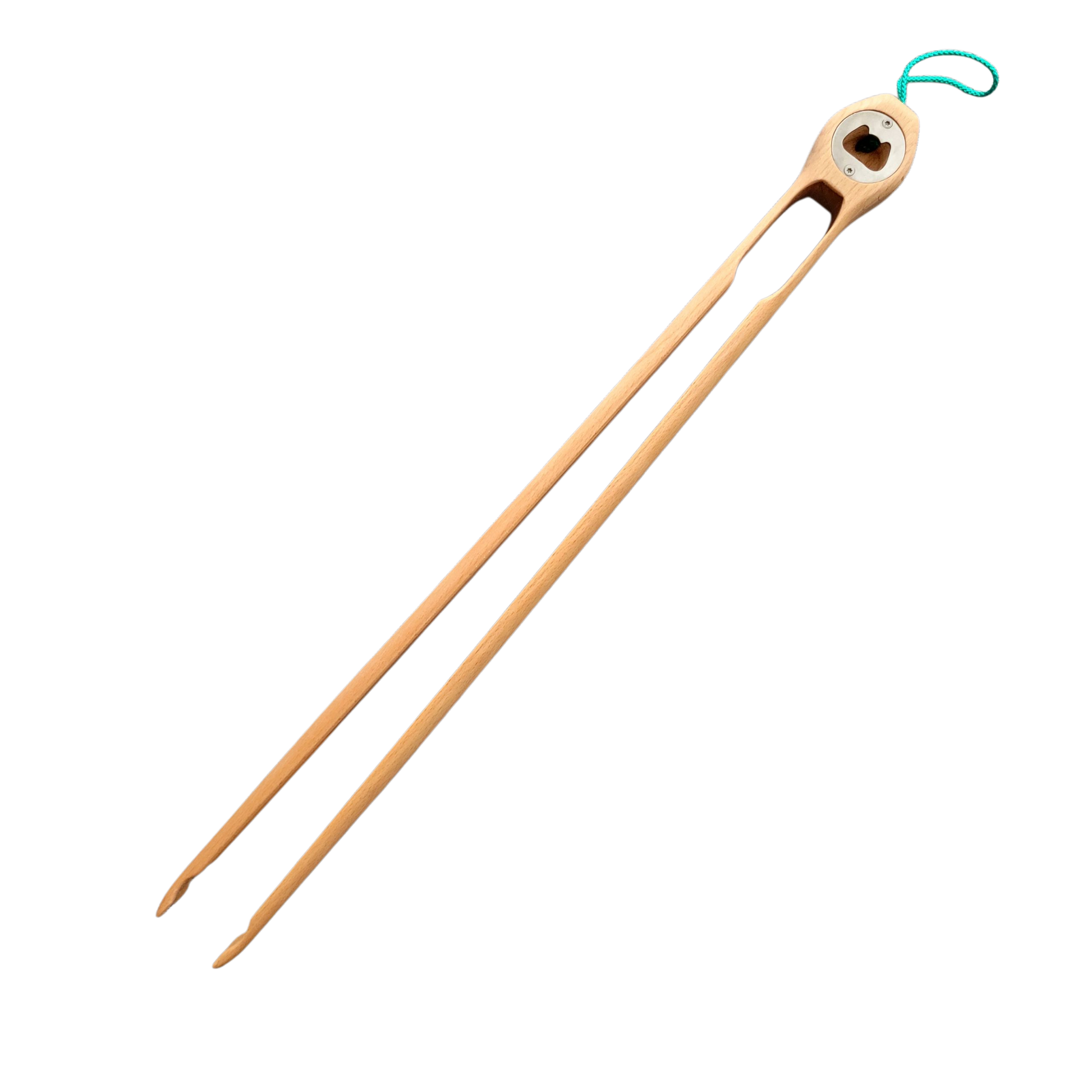 Grillzange aus Buche mit Flaschenöffner